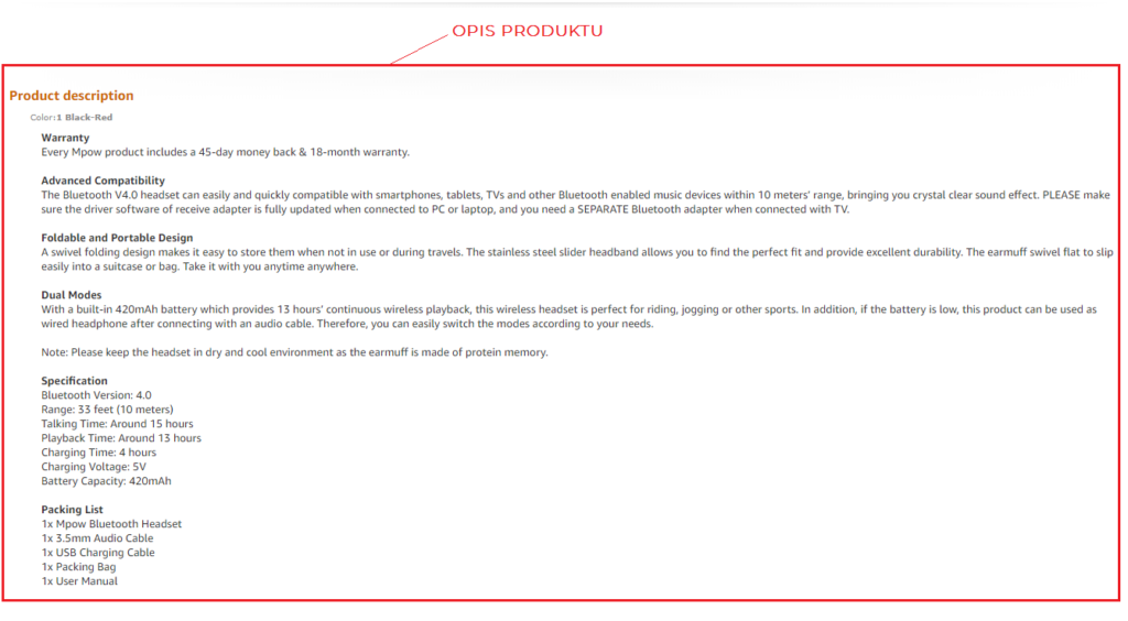 Opis produktu (Product description)