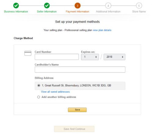 Utwórz Konto na Amazon- metoda płatności